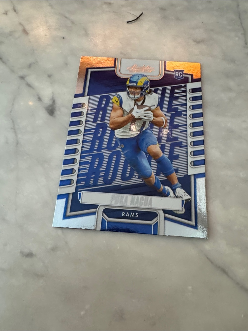 Panini Los Angeles Rams Blue & Yellow Puka Nacua Football Card w/ card protector
